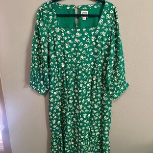 Joanie Green Floral Long Sleeve Dress